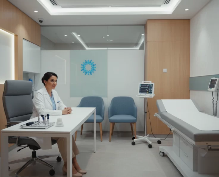Firefly_Gemini Flash_Ultra-realistic interior image of a modern Internal Medicine clinic at El Raha Clinic 679856 (1)