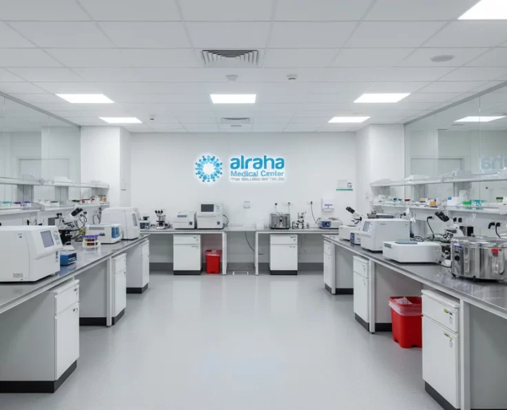 Firefly_Gemini Flash_Ultra-realistic interior image of a modern medical laboratory at El Raha Clinic in Ab 850611 (1)